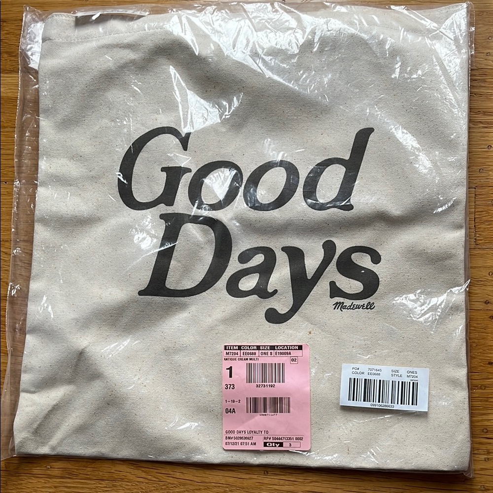 Madewell Cream Canvas Tote